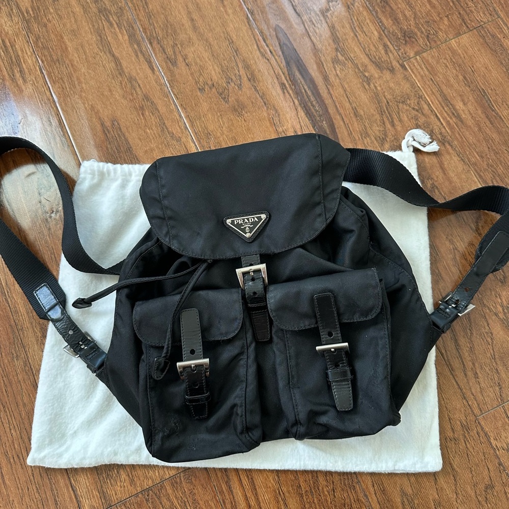 Prada Small Black Nylon Backpack